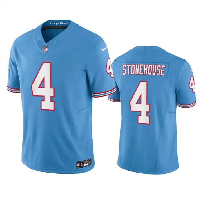 Men & Women & Youth Tennessee Titans #4 Ryan Stonehouse Light Blue 2023 F.U.S.E. Vapor Throwback Limited Jersey,We sell and wholesale Men & Women & Youth Tennessee Titans #4 Ryan Stonehouse Light Blue 2023 F.U.S.E. Vapor Throwback Limited Jersey on line form chian!